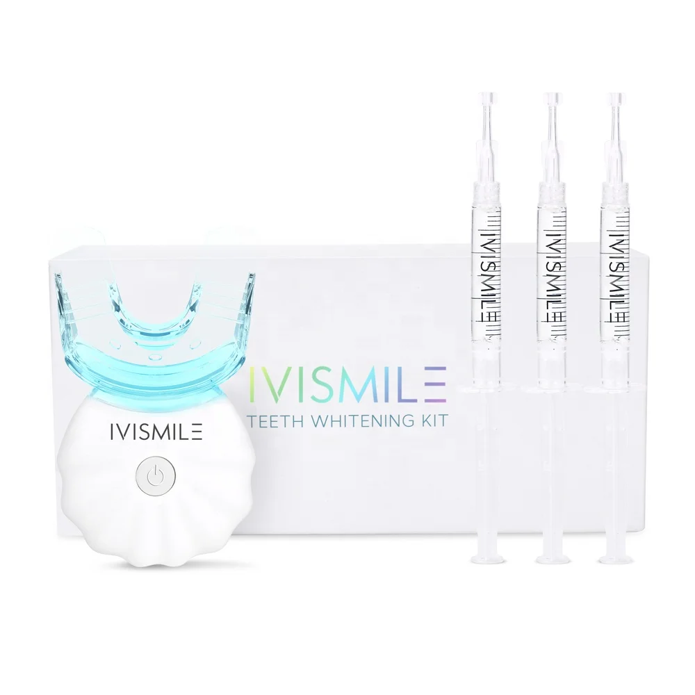 

IVISMILE Professional Dental LED Teeth Whitening Kit Home Use Free Peroxide Gel Tooth Whitener Set Private Logo