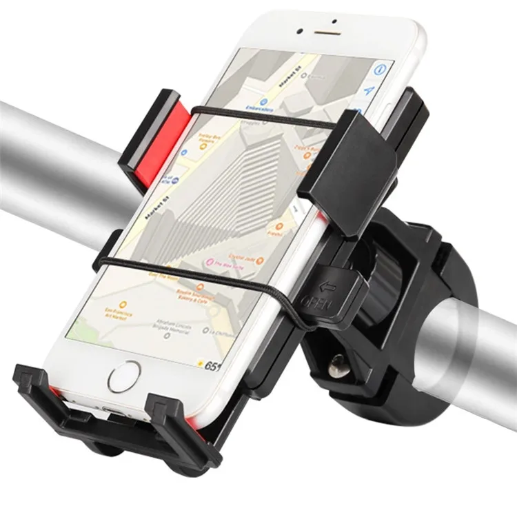 

360 Rotatable Universal Bike Handlebar Rearview Mirror Phone Holder Motorcycle Cellphone Stand Mount for Mobile Phones Bracket, Black