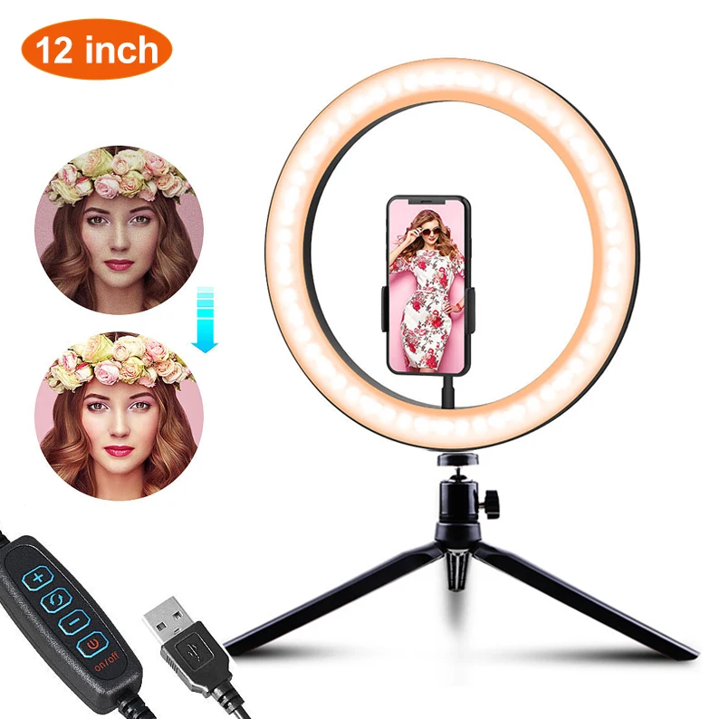 

Amazon professional lighting 10 12inch led circle ring light kit with tabletop tripod mobile phone clip for photography youtube