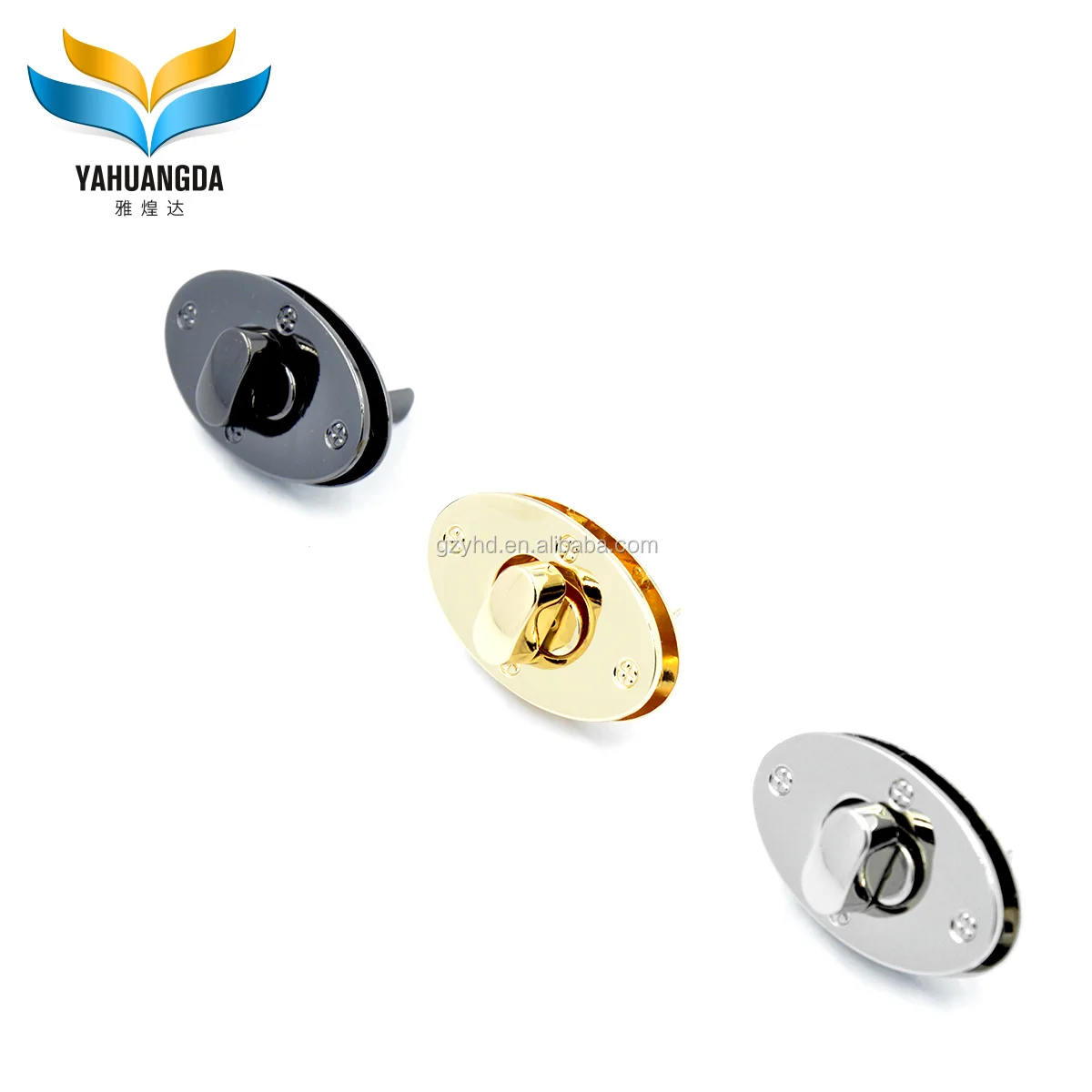 

Factory Wholesale High Quality Twist Lock Accessories Clasp Bag Metal Lock Handbag Lock For Handbag ZM790, Gold