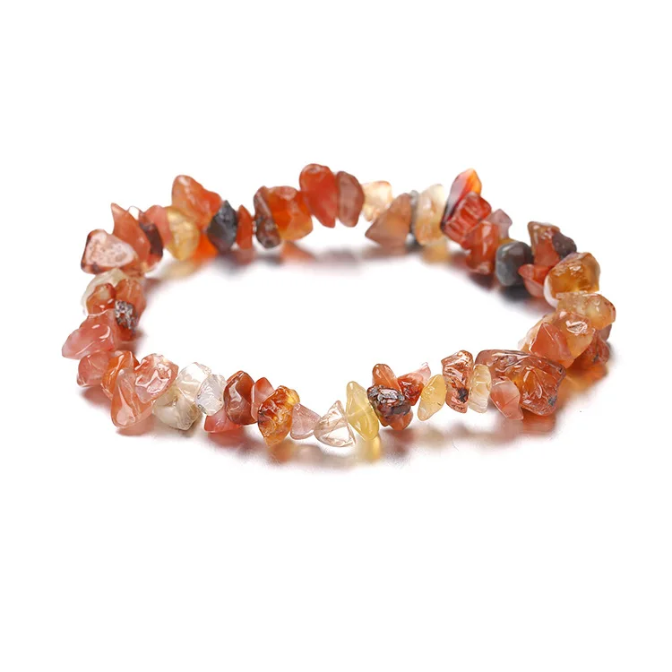 

Natural stone crystal gravel bracelet chakra healing chips strand bead bracelets