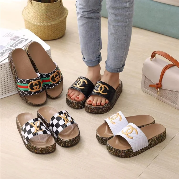 

Summer new fashion flops Korean version anti-skid e-commerce foreign trade high heel thick soled slippers for women