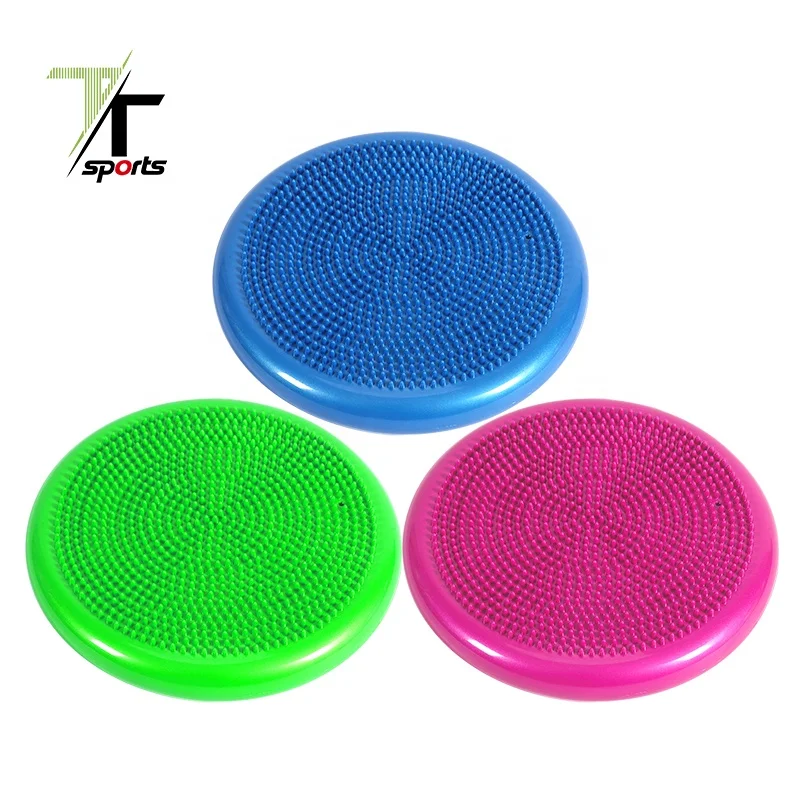 

TTSPORTS High Quality Mini PVC Massage Yoga Sliding Discs Inflatable Fitness Balance Pad Massage Yoga Cushion, Customized