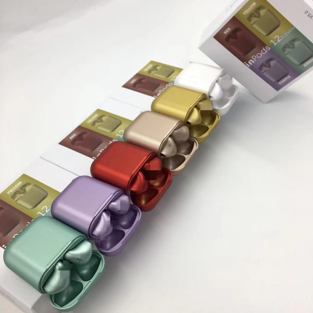 

New Arrival Inpods 12 Metal And Matt Tws Wireless Earphone Headphones,BT 5.0 Auriculares, i12 TWS Ear Phone For Mobile