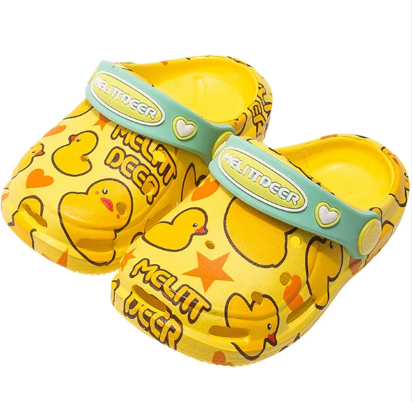 

1-6 Years Old Summer Indoor Non-slip Soft Bottom Girls and Boys Full Printed Ducklings EVA Garden Sandals