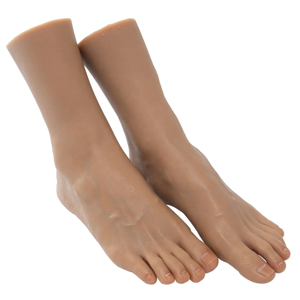 

Veikmv Realistic Silicone Man Foot Model Clothing Model Shooting Props Silicone Foot Model