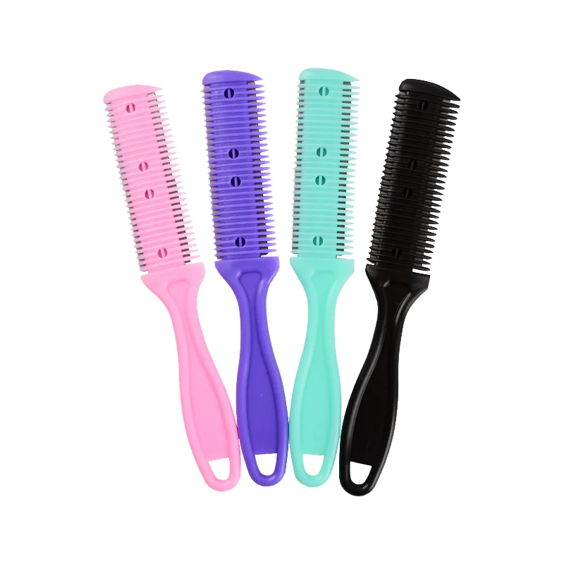 

2022 Hair Styling Tools Comb With Razor Blade Round Head Double Side Men's Shaving Arc Handle Design Razor Comb Hair Cutting