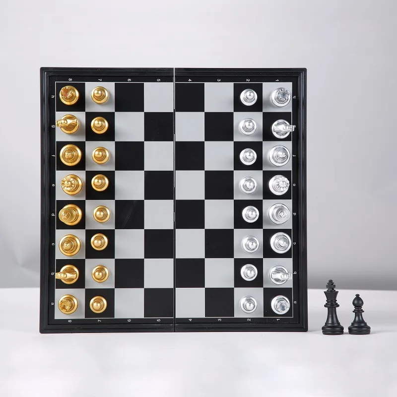 

Portable folding children magnetic chess fun toys outdoor sports game chess custom LOGO chess, Cmyk