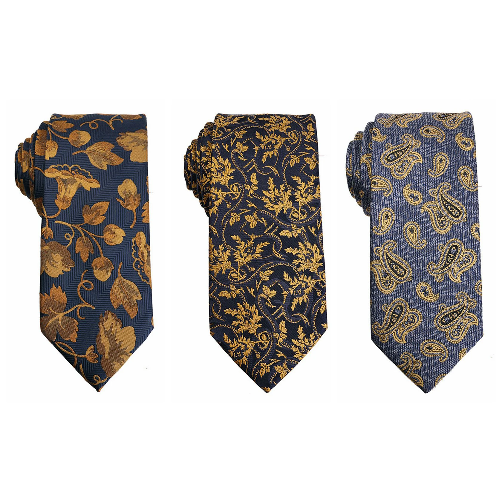 

Handmade Korea Gold Neckties For Men Flower Paisley Men's Ties Custom Christian Neckties With Logo Private Label