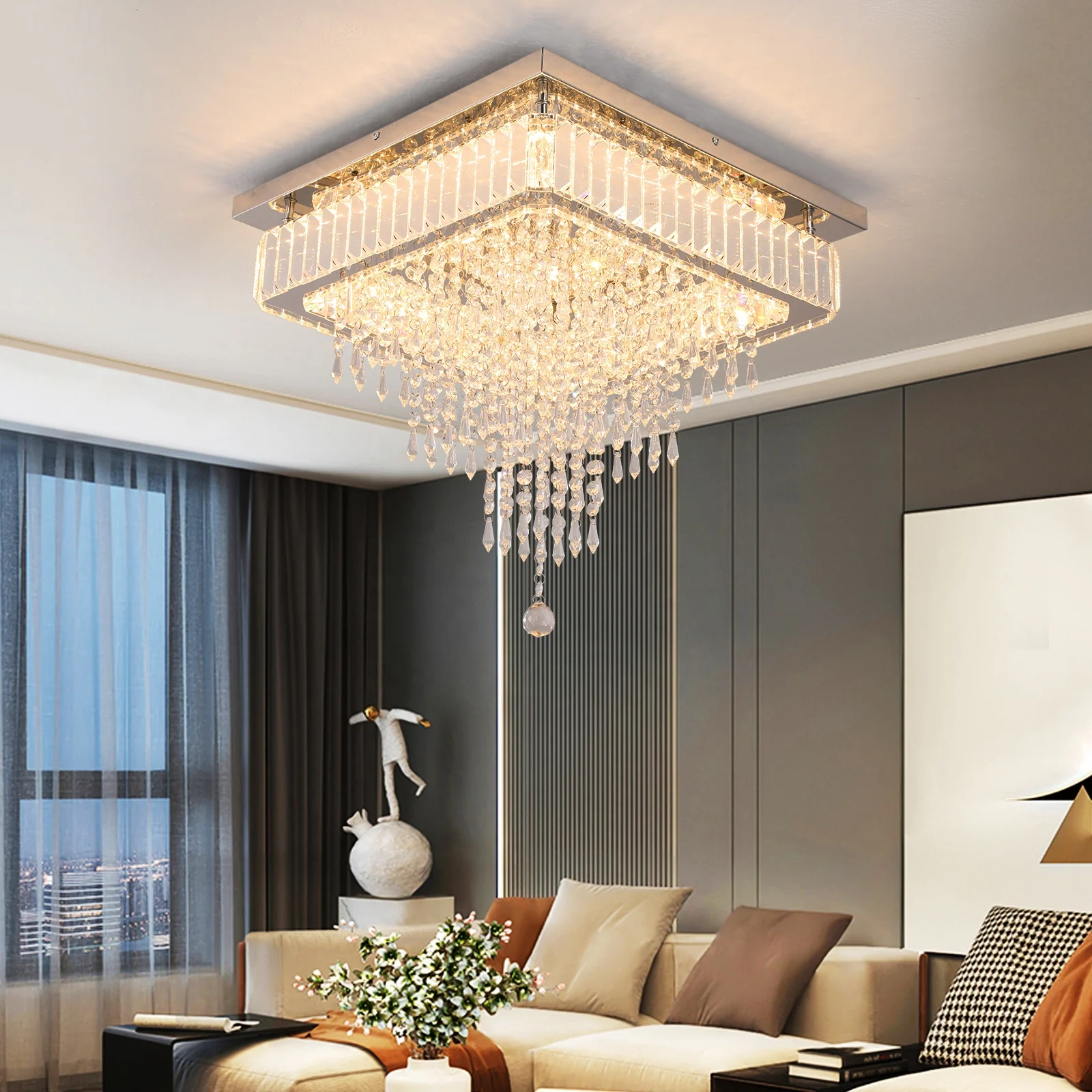 

Europe UK Dropship Free Shipping 70W LED Water Drop Ceiling Light Fixture Modern For Living Room