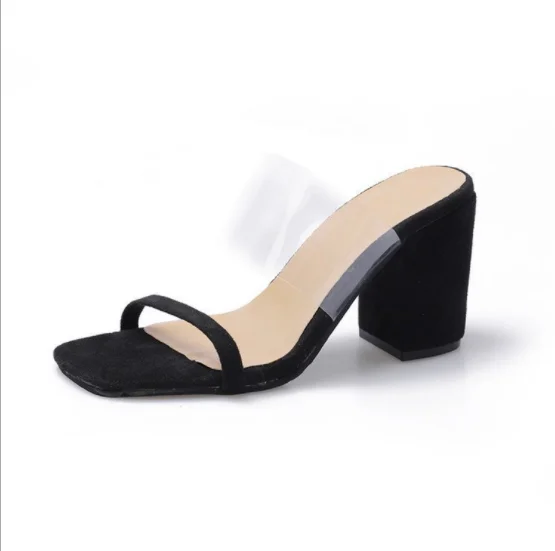 

2020 summer European and American popular women's sandals open toe design large thick Heels Sandals high heels, Black,blue,brown,colorful