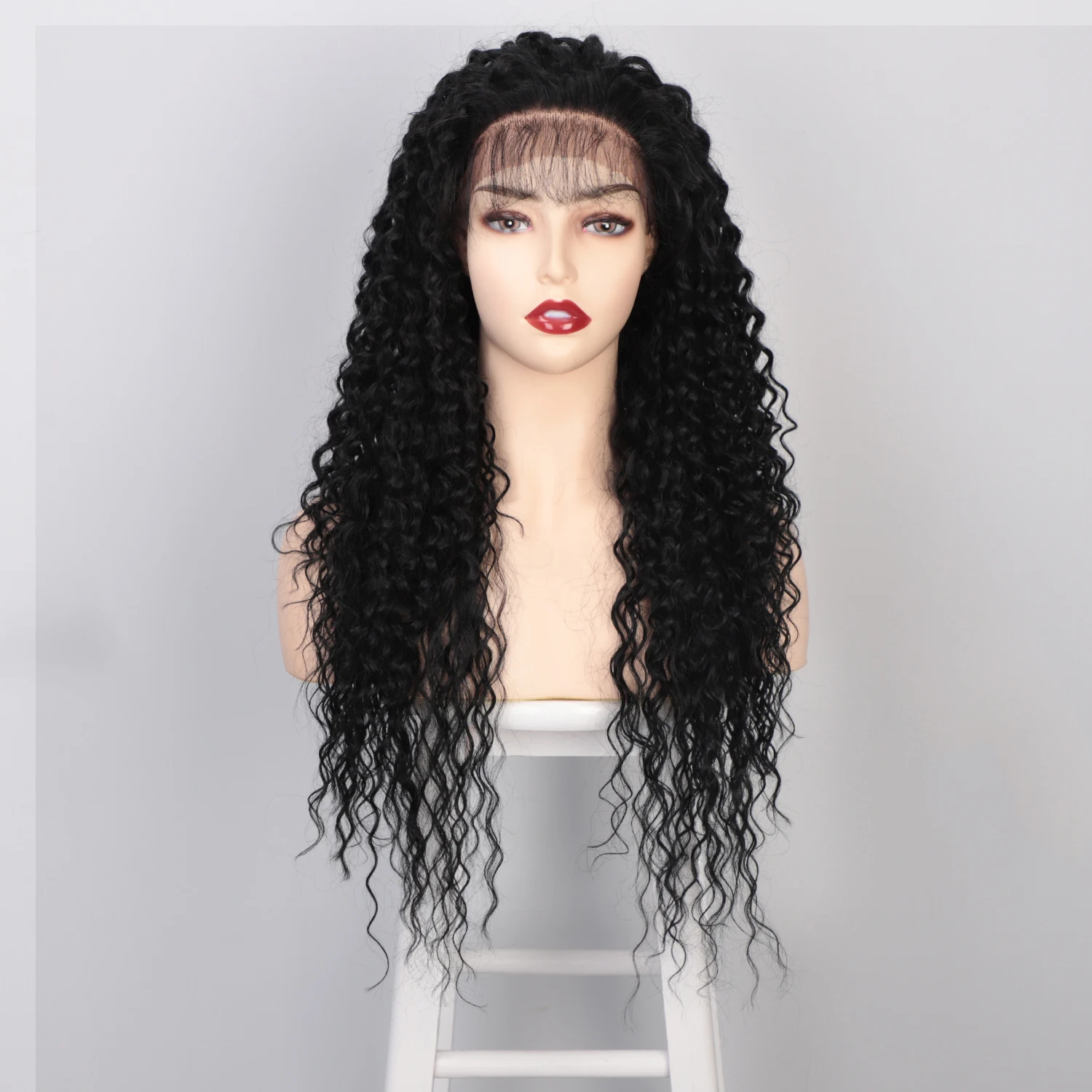 

Vendor 13x6 Long Wavy Kinky Curly Wave Wholesale Cheap Lace Front Synthetic Hair For Black Women Lace Front Wig