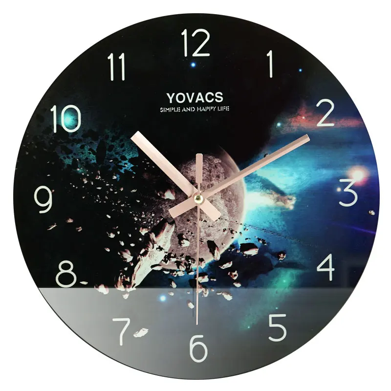 

Fashion portrait simple glass wall clock, Customized color