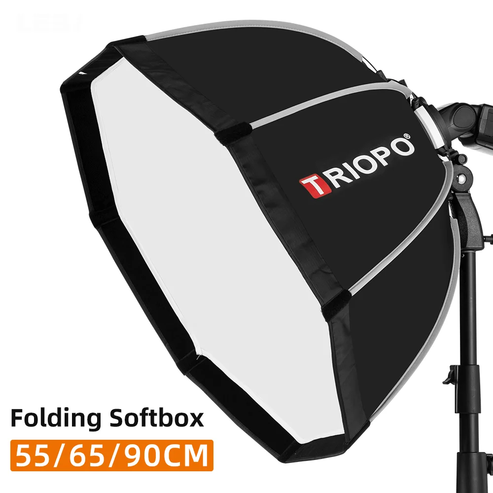 

TRIOPO KS2-65 photographi lightbox KS65cm Foldable Octagon Softbox Bracket Mount Soft box for Godox Yongnuo Speedlite