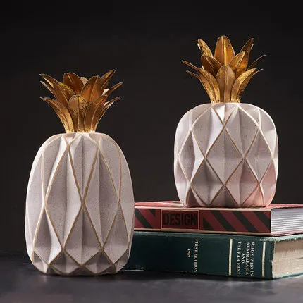 

Nordic porch bookshelf desktop decoration crafts ceramic pineapple ornaments