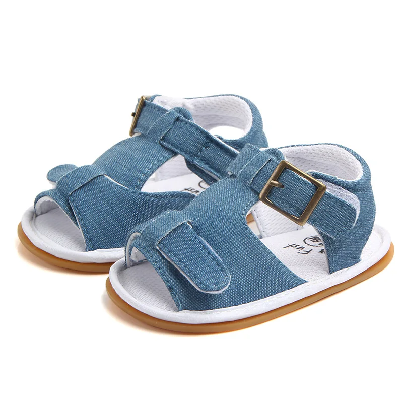 

New Summer Causal Soft Sole Baby Shoes Toddler First Walkers Shoes Baby Boys Sandals Shoes, White/denim blue/light blue/khaki