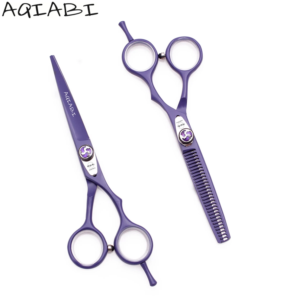 

Barber Thinning Scissors 5.5'' 6" JP Steel Hair Cutting Scissors Hairdressing Scissors Violet A1018