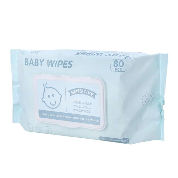 

Wholesale Custom Organic Bamboo Flushable Wet Tissue Biodegradable Hand and Face Clean Baby Water Wipes