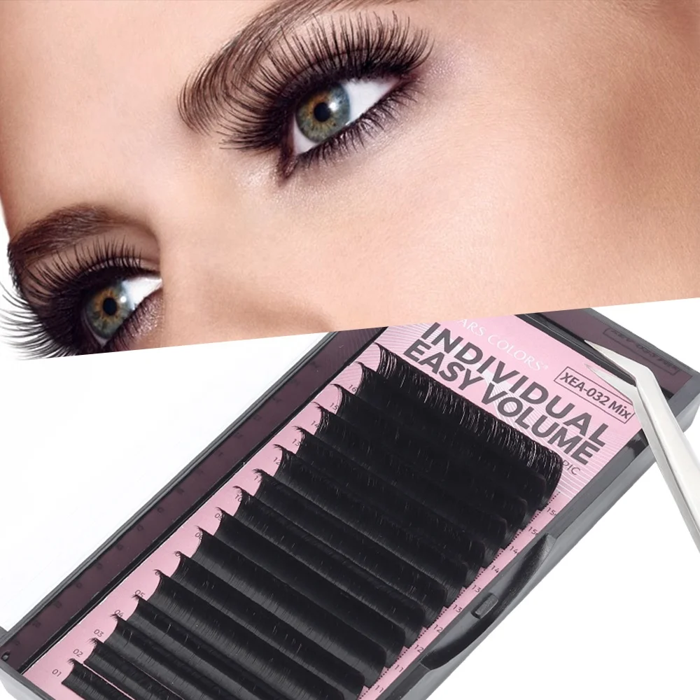 

lashes wholesale vendor eyelash extensions strip lashes 16 lines easy fanning lash extension 6-18mm J B C D