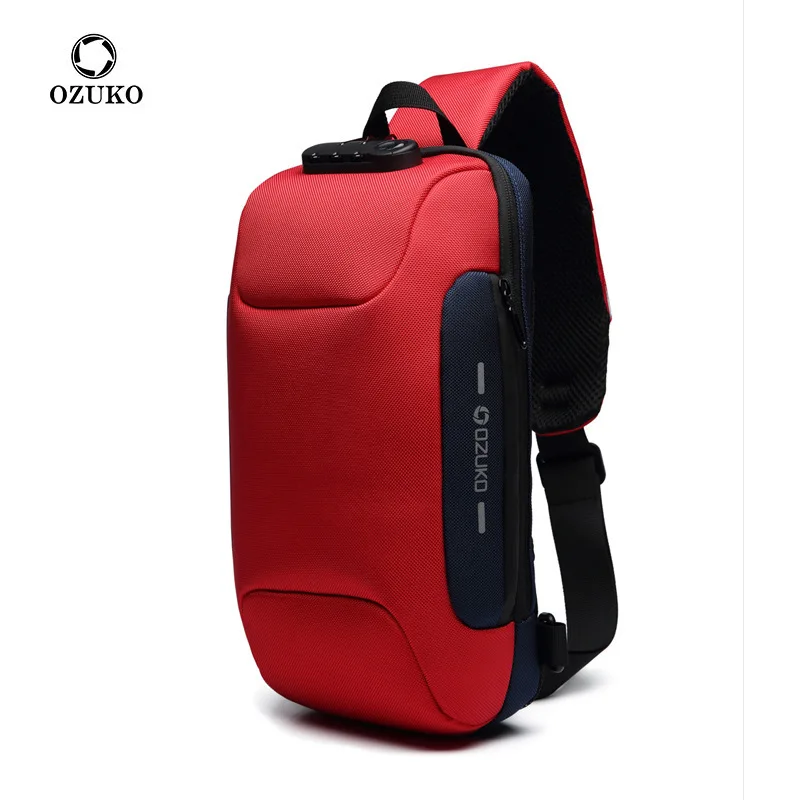 

Ozuko 9223 Ny Custom Crossbody Bag Crossbody Men Messenger Bags For Man Sport Silicon Sling Bag Shoulder, Black grey blue camouflage red army