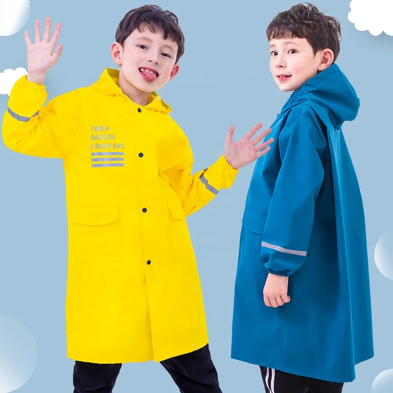 

Children's raincoat primary school children's rain gear with schoolbag waterproof Girl Boy Kindergarten poncho raincoat kids