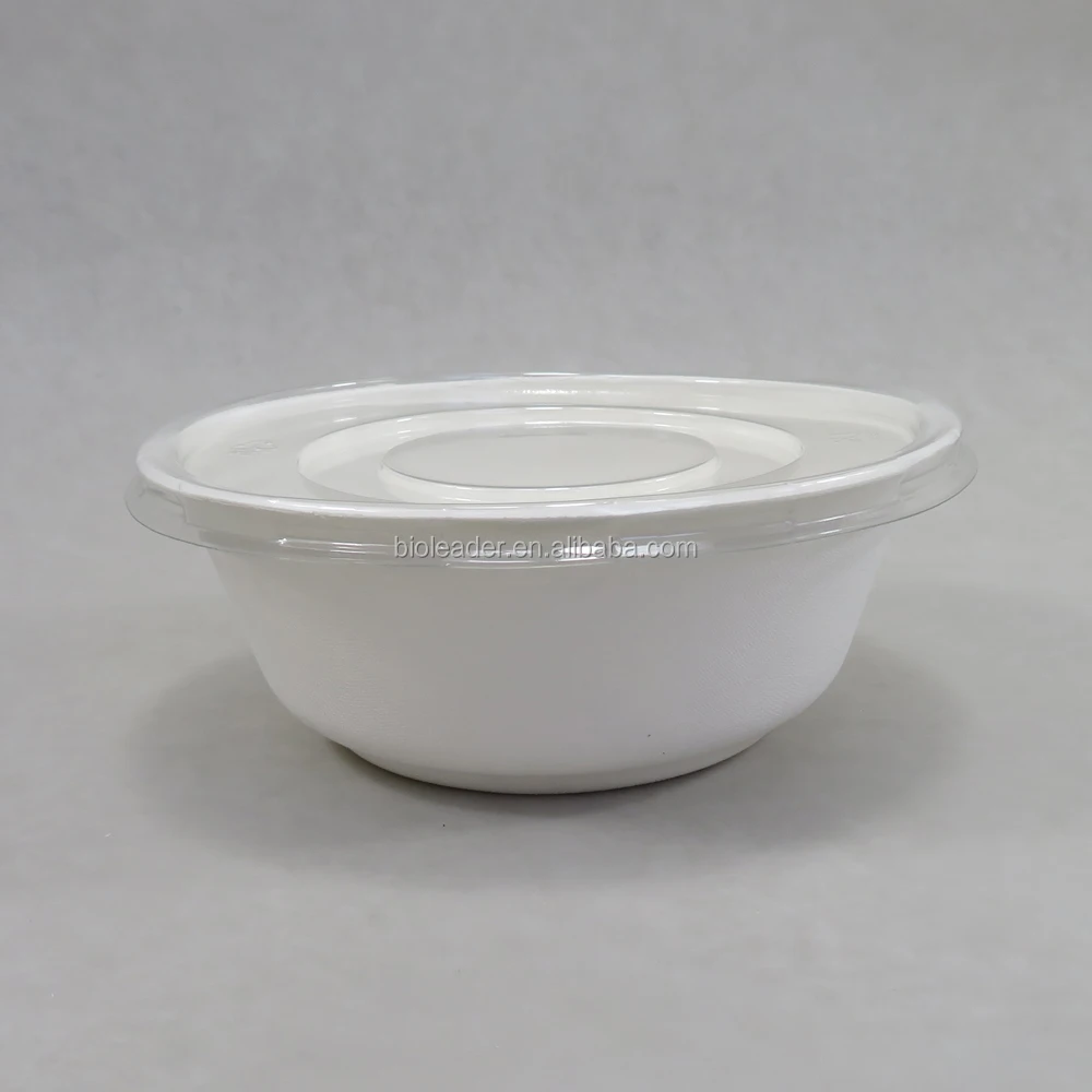 

Salad Bowls Disposable Paper Bowl with Lid Factory Directly Eco-friendly Disposable Multifunctional Bowls White Round Shape