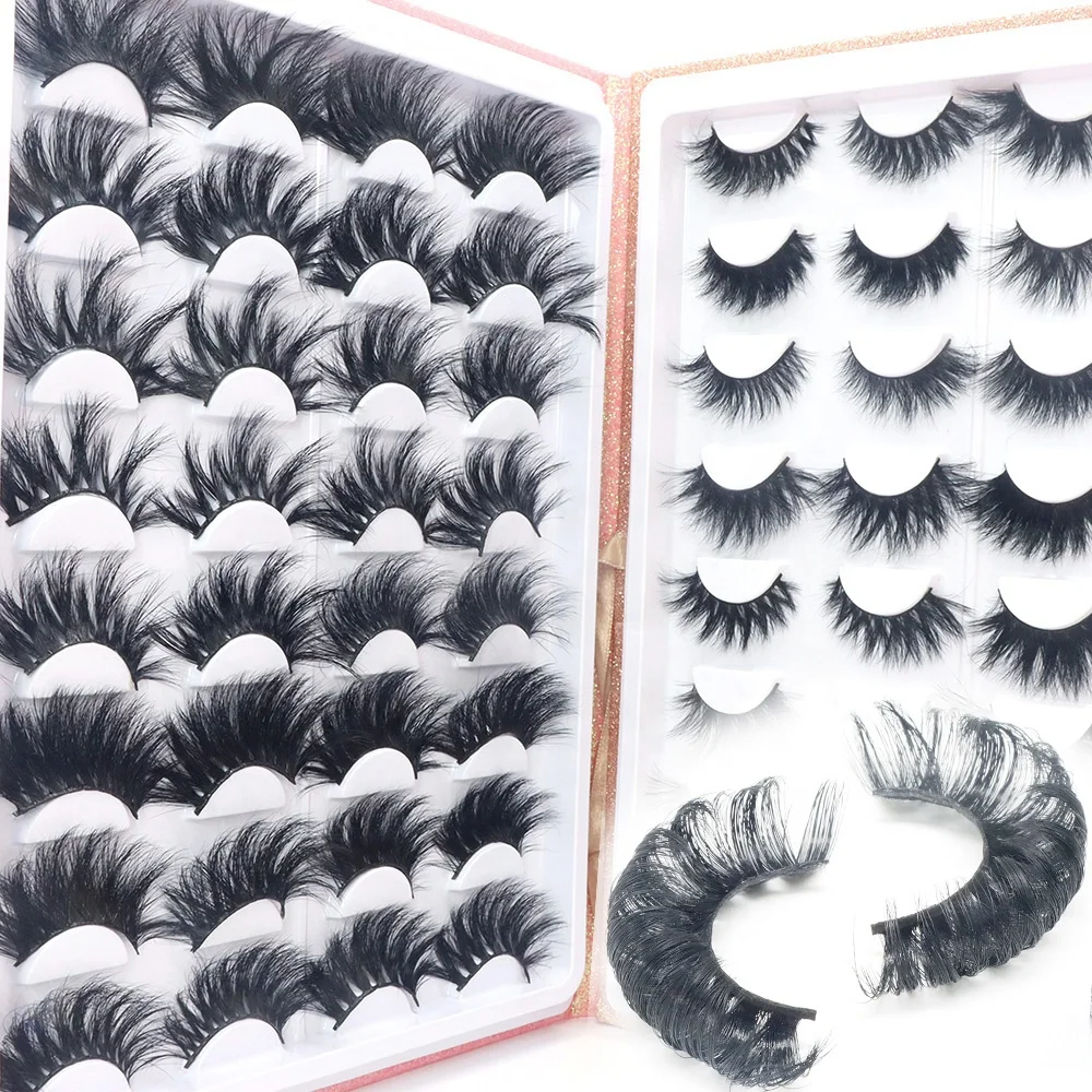 

Full Strip Lashes Russian Mink Eyelash Customized boxes Packaging Color Mink Lashes3d Wholesale Vendor 25mm 3d Mink Eyelashes