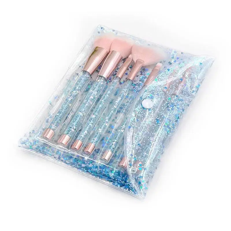 

2021 High Quality Eyeshadow 7 Personal Care Beauty Blue Luxury Bag Makeup Brush Set