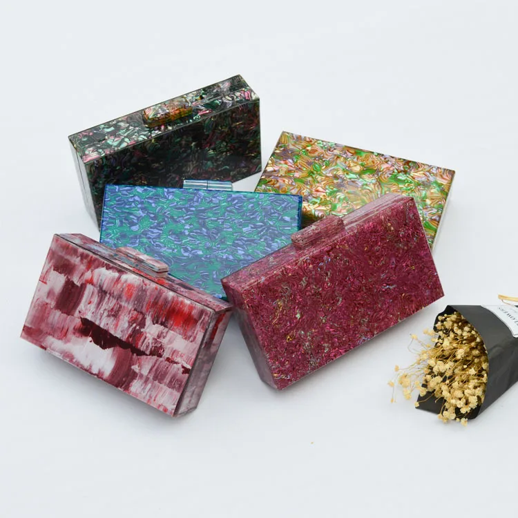 

Acrylic Pretty Colorful Ladies Girls Bag Lady mysterious Evening Purses fashion Clutch Bag Woman Party Hand bags, 5 colors