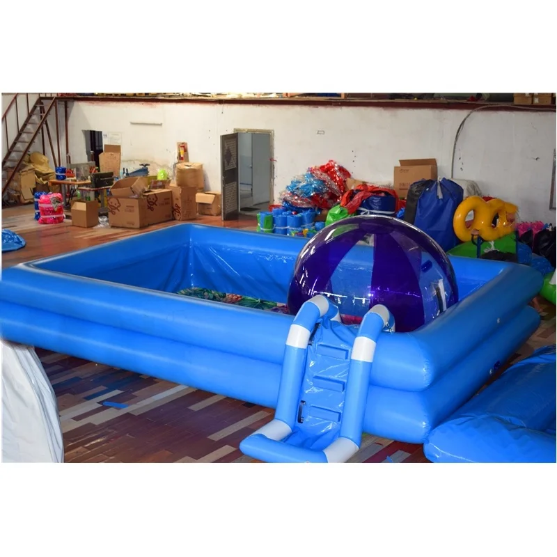 

above ground blue kids outdoor giant inflatable rectangle heavy duty PVC pool for playing water games