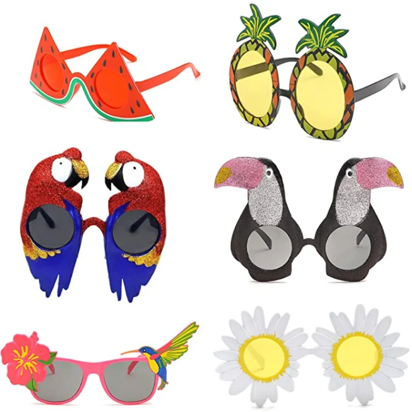 

Luau Party Sunglasses Novelty Funny Hawaiian Tropical Glasses Summer Supplies Eyeglasses Beach Favor Adults