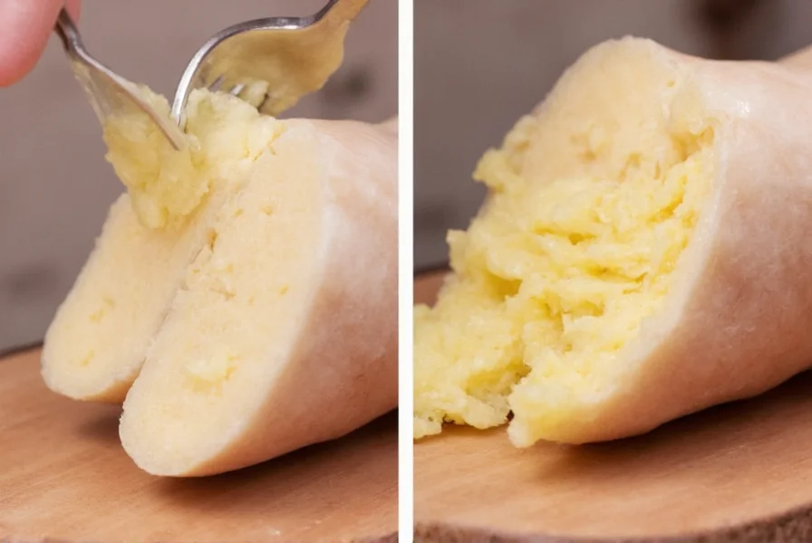 Close-up of hand using fork to peel ginger root