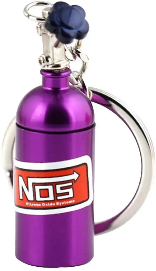 HOT NOS Mini Nitrous Oxide Bottle Keyring Stash Pill Box Storage Turbo Keychain 