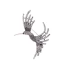 t97306d Cute Animal Vintage Silver Plated Wholesale Crystal Rhinestone Hummingbird Charm Brooch for Girls
