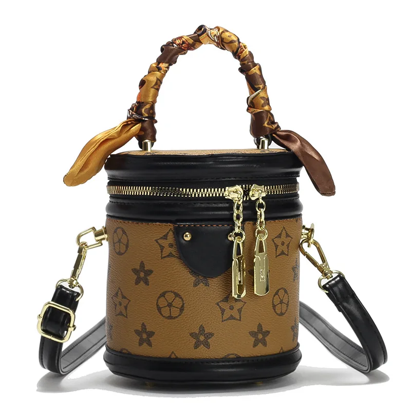 

2021 Hot New Luxury Designer Bucket Bag Retro PU Leather Woman Handbag Fashion Famous Brand Bucket Bag