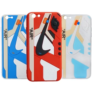 3D AIR Jordan AJ1 Sports Shoes Silicone Phone Cases Off Blule White Cover For iPhone