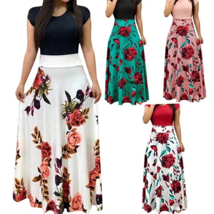 

Floral Summer Beach Elegant Evening Party Women Clothes Plus Size Casual Maxi Dresses, Multiple styles to choose