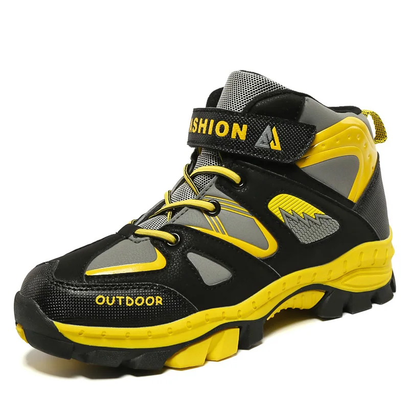 

High Top Kids Sneakers Outdoor Waterproof Hiking Sport Shoes for Boys Non-slip Children Boots Running Shoes for Kids