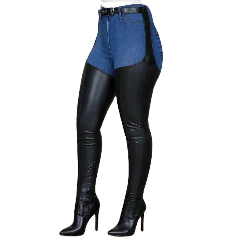 

New fall winter sexy womens boot pointed side zipper thick heel heels shoes plus size over the knee thigh high boots