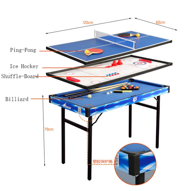 

Ping-pong 4 In 1 Combo Billiard Tenis Mesa De Pingpong Ping Pong Pool Air Hockey Dinning Table Tennis Tables Indoor Foldable