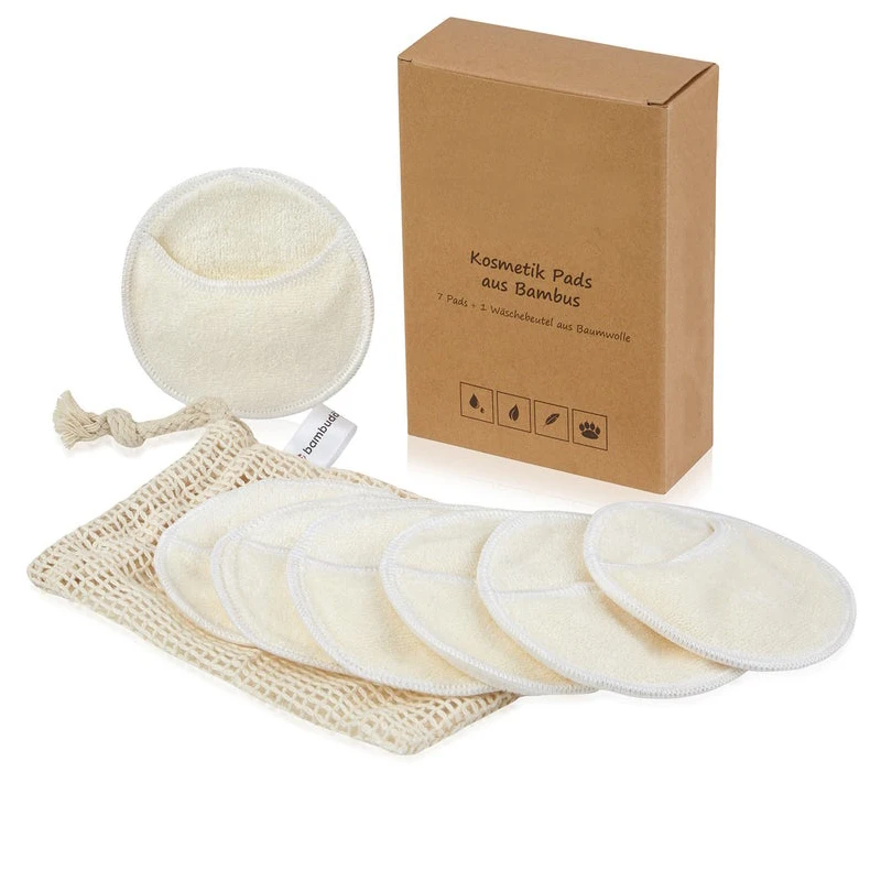 

High Quality OEM Custom Eco Organic Reusable Washable Bamboo Cotton Makeup Remover Face Pads