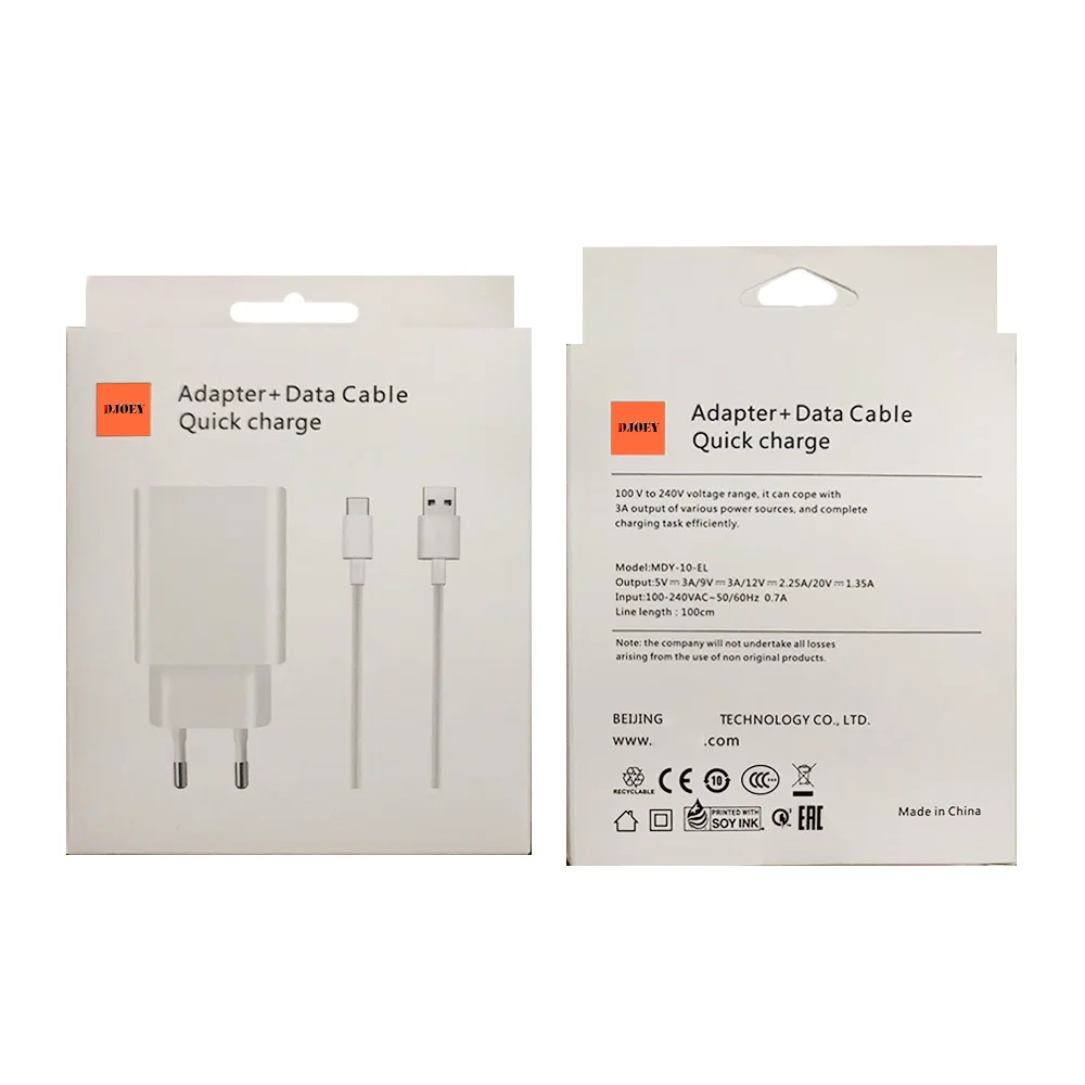 

27w 3A USB adapter 2-in-1 charger adapter data cable Type-c and charger are together with retail package for Xiaomi