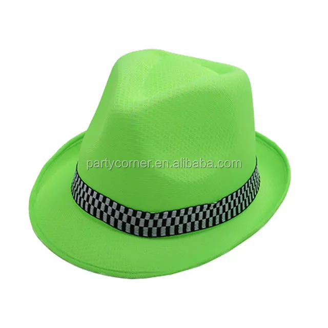 Neon green fedora hat Clearance