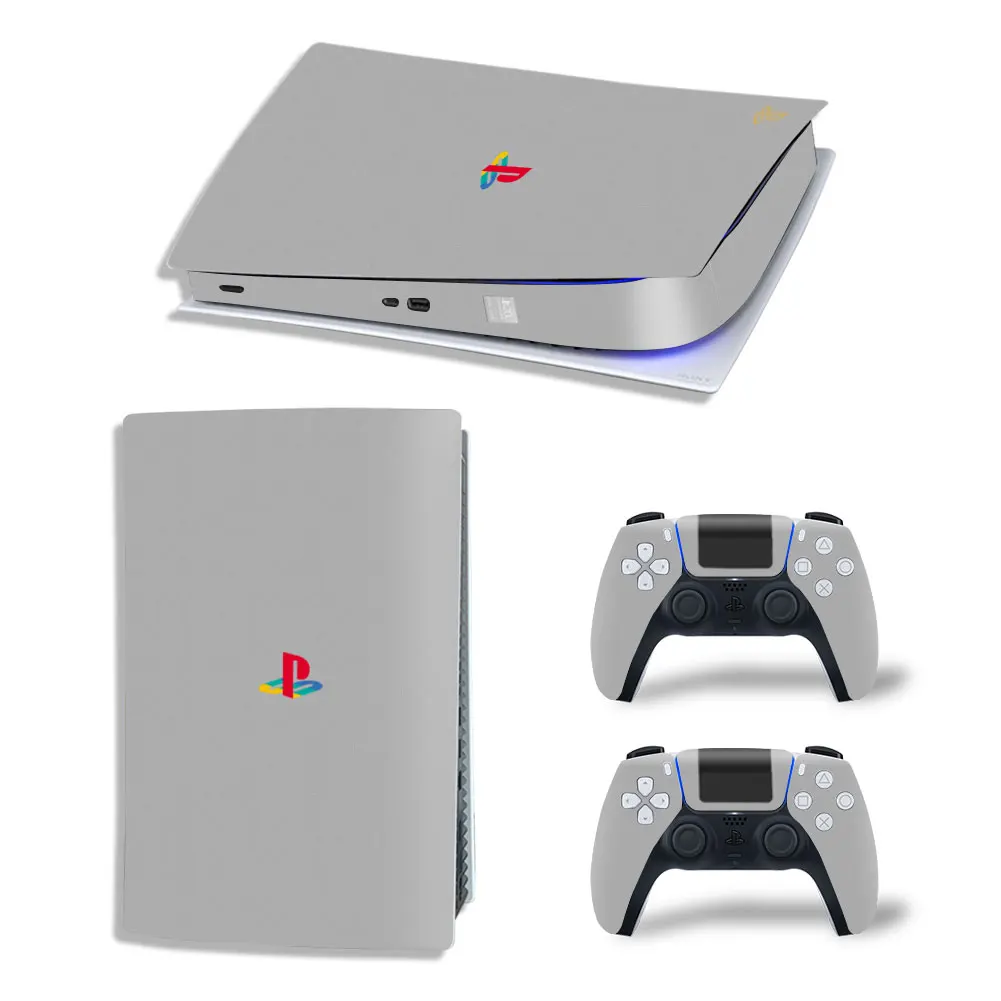 

For PS5 Sony Playstation 5 Digital Edition Game Console Printed Skin Stickers Anti-scratch Dustproof Decal Cover, Mixture color