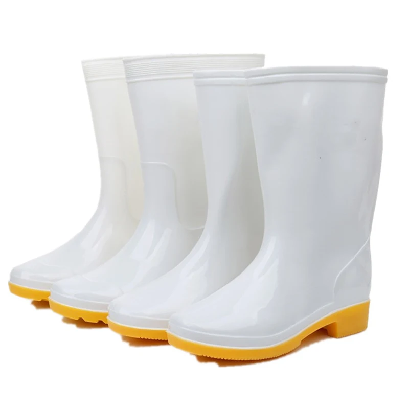 

white PVC rubber boots Comfortable kitchen safety shoes work boots waterproof