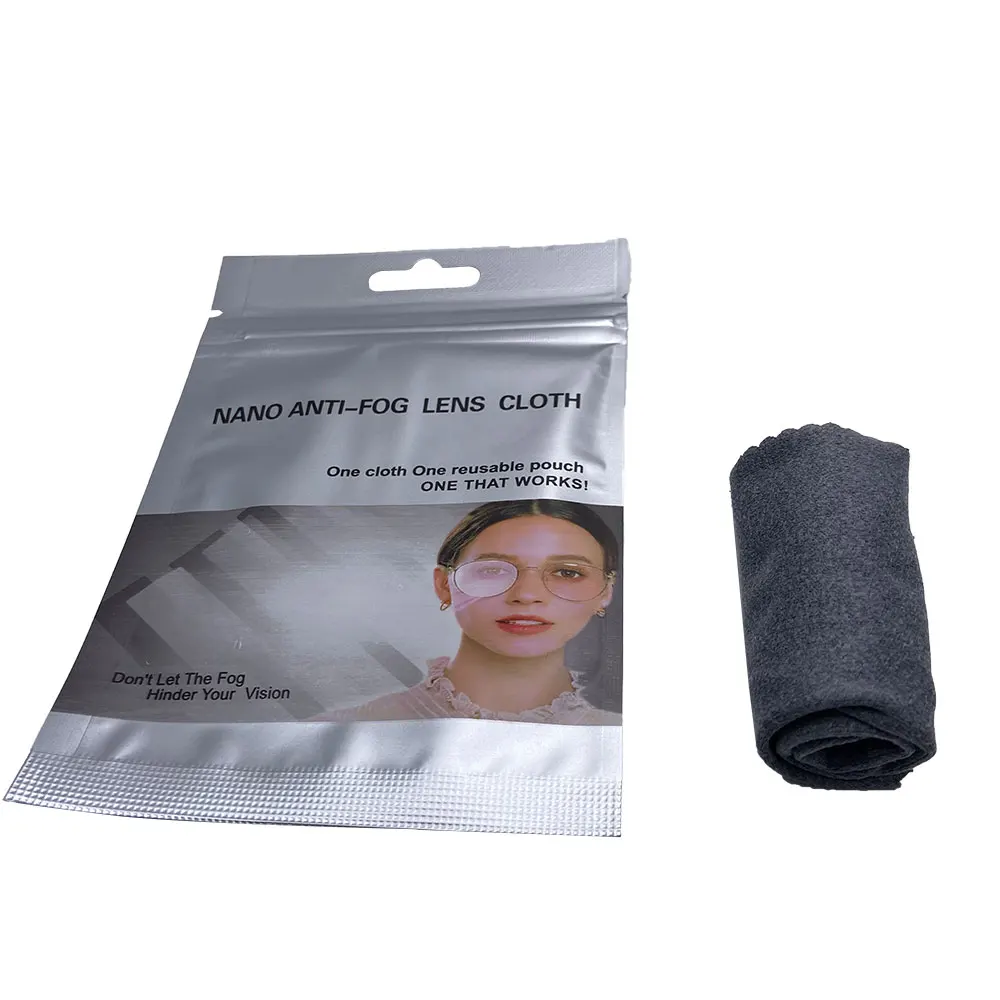 

Hot Sale Resealable Zipper Bags Anti Fog Eye Glasses Cleaning Wipe Cloth