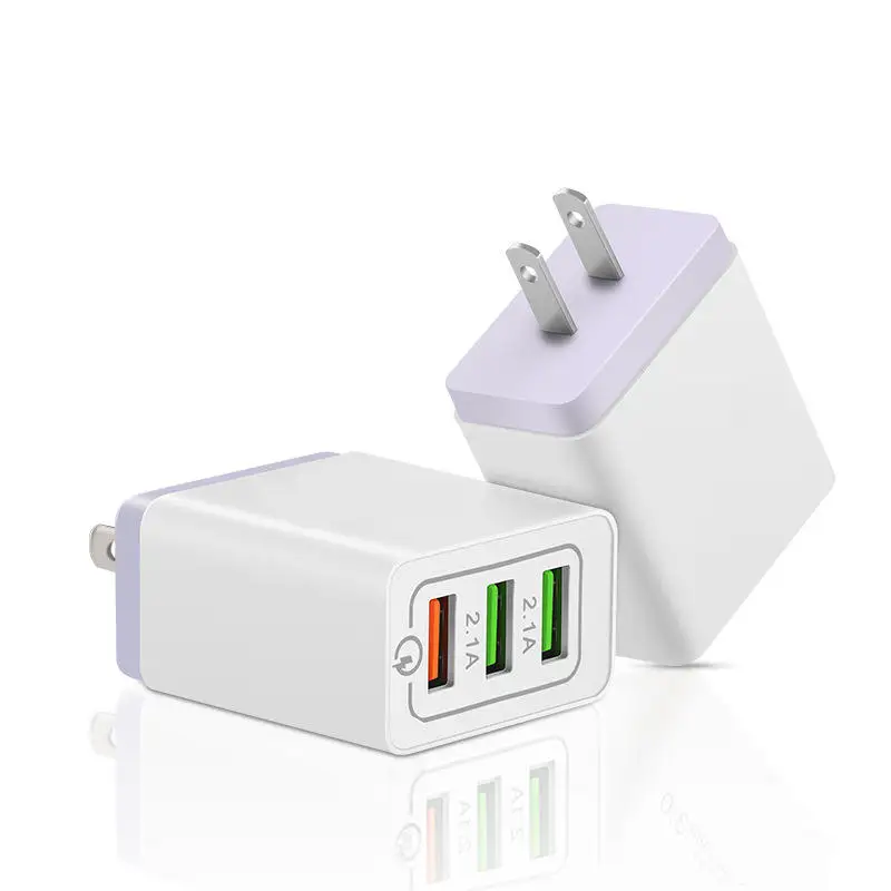 

2022 High Quality Us Eu Uk Plug Portable Cell Phone Fast Charger For Multiple Phone Qc3.0 Adapter Usb Charger, 6 color