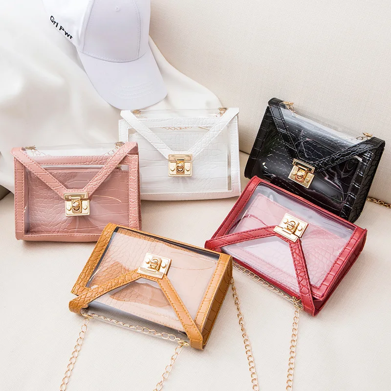 

Wholesale Cheap Fashion Clear Transparent PVC Ladies Crossbody Mini Bag Women Chain Handbag Purse Under $3