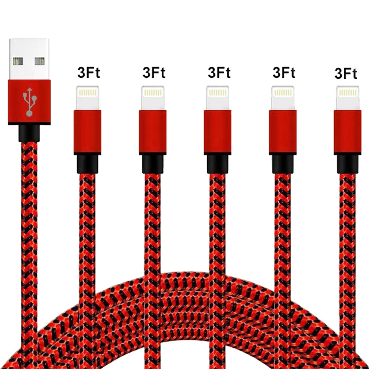 

Free Shipping 2019 Charge USB Cables 2in1 Cable Charger Data Cord for iPhone Charging Cable 3ft/1m, Grey,blue,pink,red,green