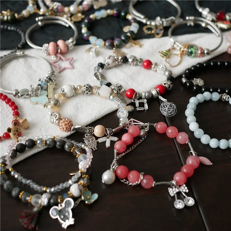 

PUSHI spring 2022 national style retro european beads ball colored wholesale gemstone bracelet ladies personal care